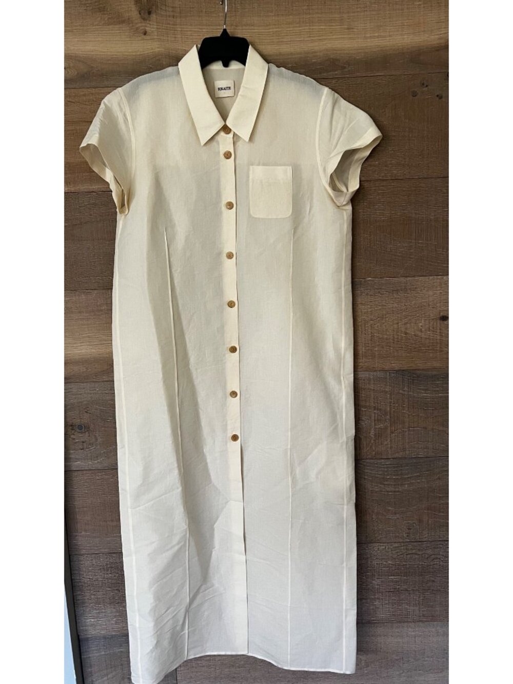 NWT KHAITE Effy silk and cotton-blend organza midi shirt dress SIZE M - Picture 4 of 12